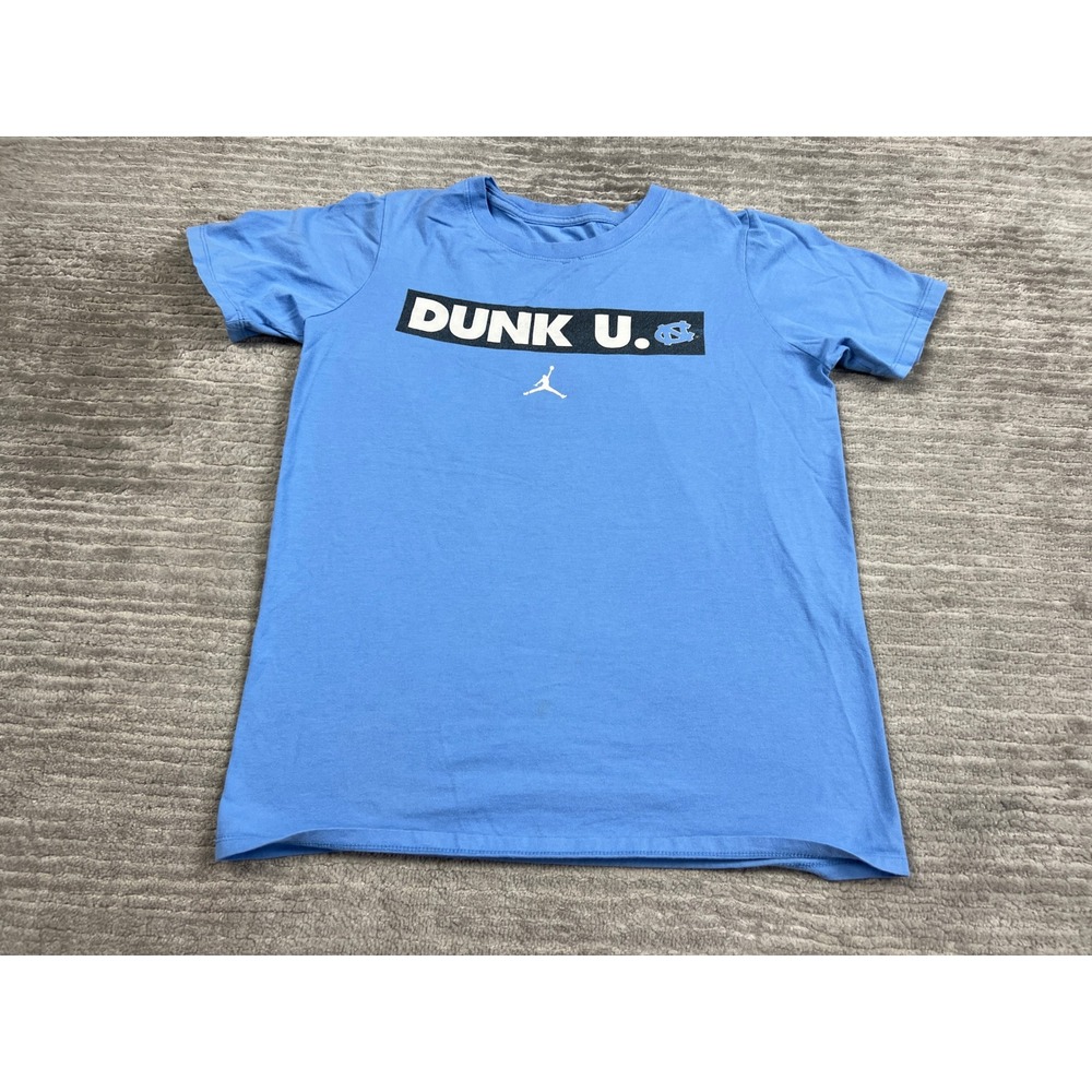 Nike Jordan T-Shirt Mens L Blue UNC Tar Heels Dunk U Jumpman Athletic Cut Tee